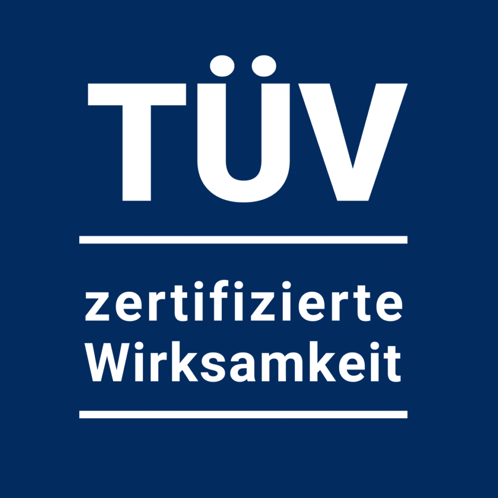 TÜV - certified effectiveness